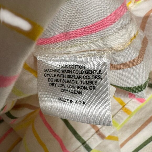 Kerri Rosenthal Shrunken Pia Shirt Button down shirtNeon Striped Heart Sz medium - Picture 8 of 10